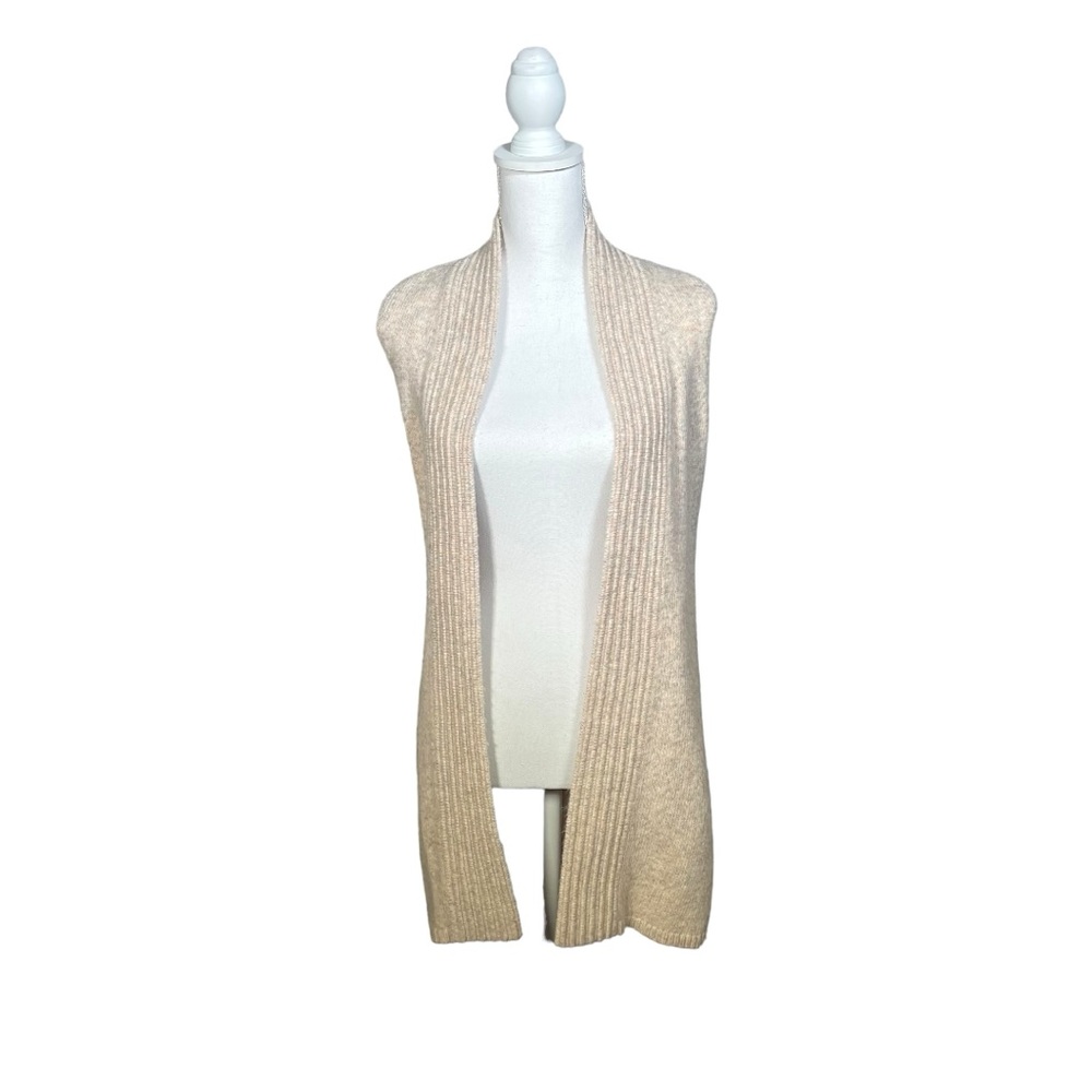 White House Black Market Cotton Blend Sleeveless Cardigan